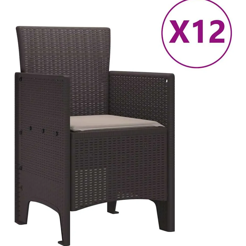 VIDAXL - Ensemble de salle à manger pour jardin 13 pcs marron