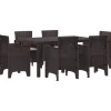 VIDAXL - Ensemble de salle à manger pour jardin 7 pcs marron rattan polt