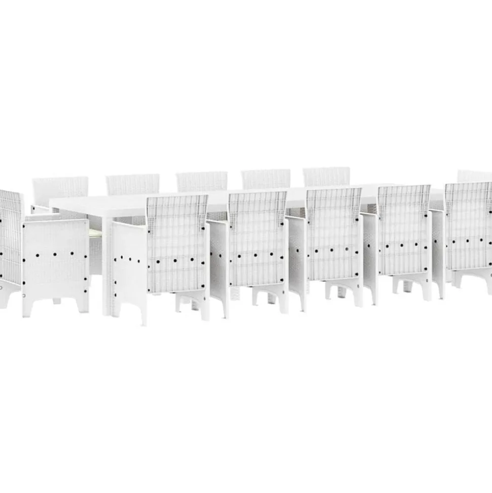 VIDAXL - Ensemble de salle à manger pour jardin 13 pcs blanc