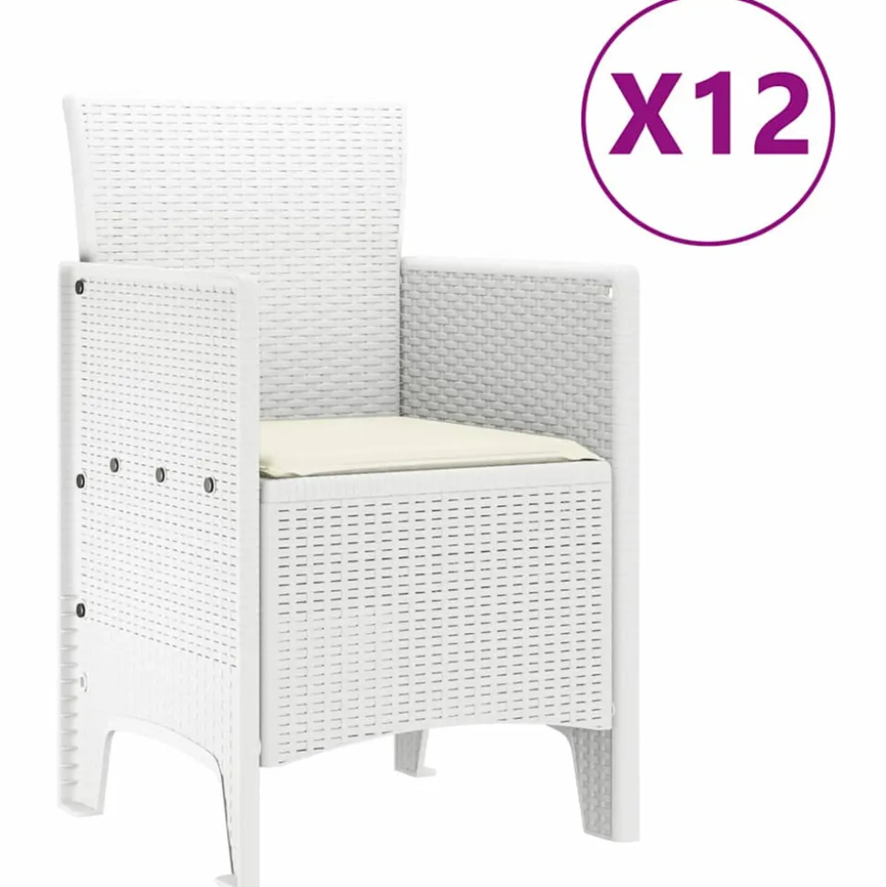 VIDAXL - Ensemble de salle à manger pour jardin 13 pcs blanc