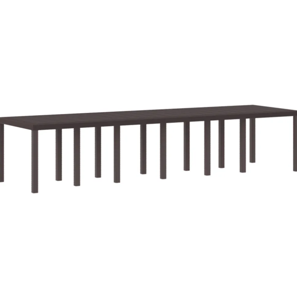 VIDAXL - Ensemble de salle à manger jardin en poly rotin marron vidaxl, 13 pièces, table de jardin marron 200x100x73 cm en poly rotin, t