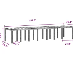 VIDAXL - Ensemble de salle à manger pour jardin 15 pcs marron
