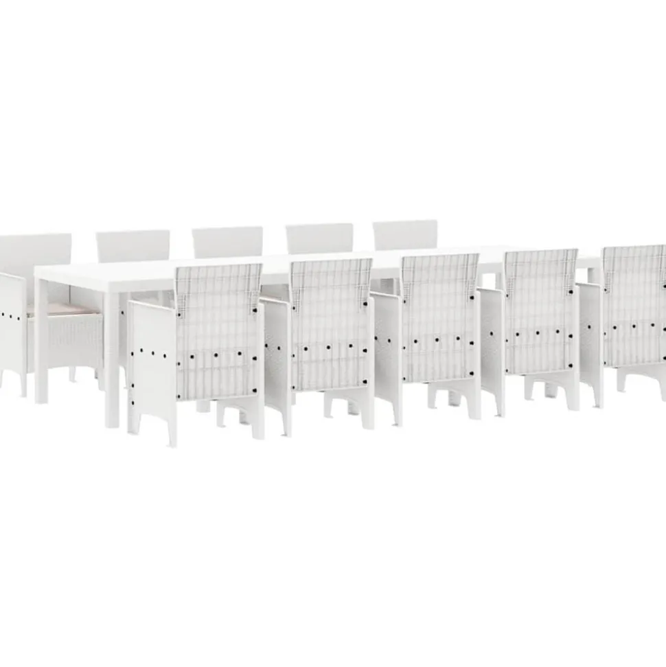 VIDAXL - Ensemble de salle à manger pour jardin 11 pcs blanc et taupe