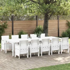 VIDAXL - Ensemble de salle à manger pour jardin 11 pcs blanc et taupe