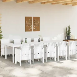 VIDAXL - Ensemble de salle à manger pour jardin 11 pcs blanc et taupe