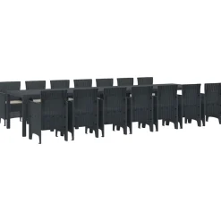 VIDAXL - Ensemble de salle à manger pour jardin 15 pcs anthracite