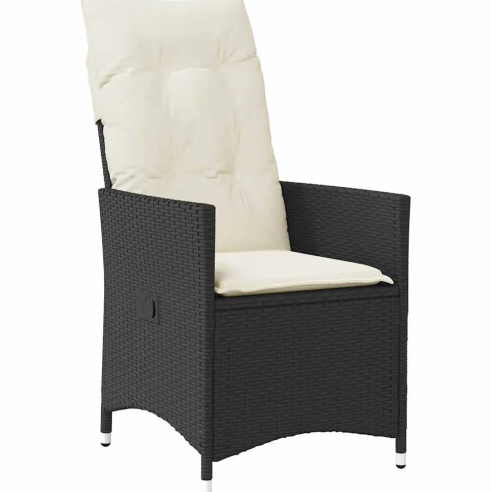 VIDAXL - Ensemble de salle à manger pour jardin 3 pcs noir poly rotin
