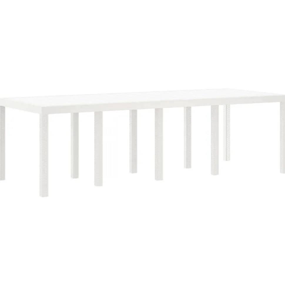 VIDAXL - Ensemble de salle à manger pour jardin 11 pcs blanc rattan polt