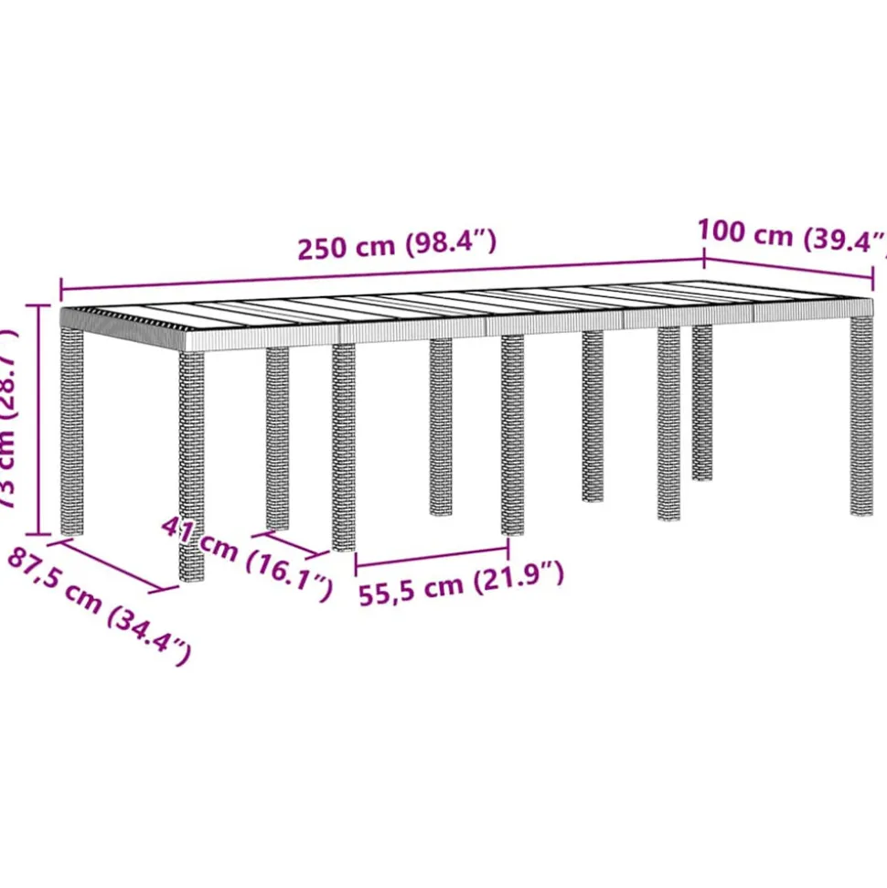 VIDAXL - Ensemble de salle à manger pour jardin 11 pcs blanc rattan polt