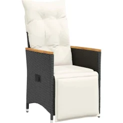 VIDAXL - Ensemble de salle à manger de jardin de 7 pièces avec coussins rattan poly noir