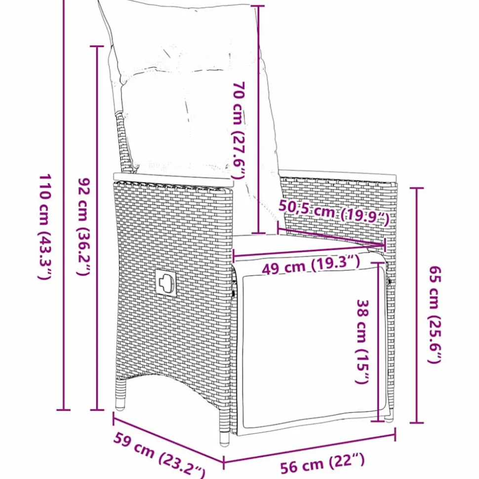 VIDAXL - Ensemble de salle à manger de jardin de 7 pièces avec coussins rattan poly noir