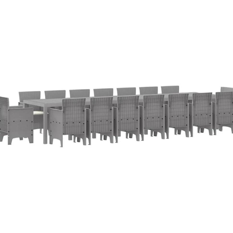 VIDAXL - Ensemble de salle à manger pour jardin 17 pcs gris clair