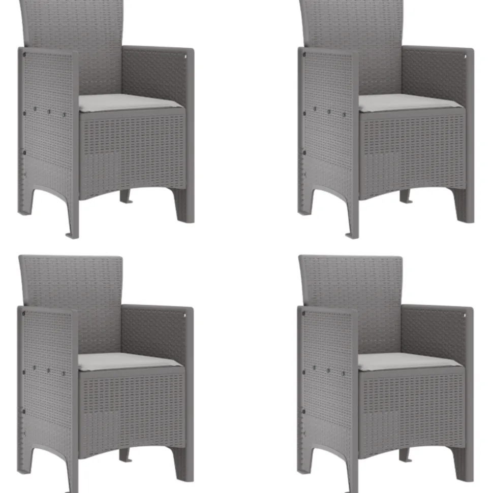 VIDAXL - Ensemble de salle à manger de jardin 5 pièces avec coussins gris clair poly rotin