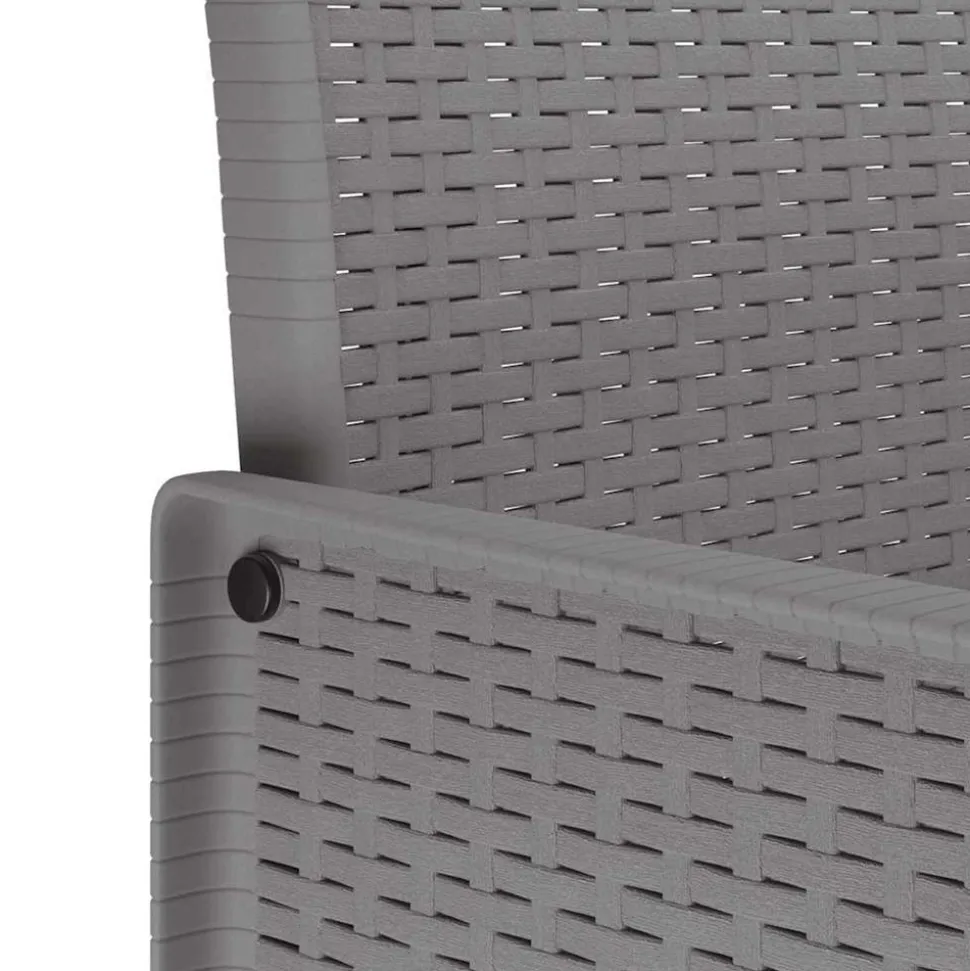 VIDAXL - Ensemble de salle à manger de jardin 5 pièces avec coussins gris clair poly rotin