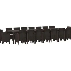 VIDAXL - Ensemble de salle à manger pour jardin 17 pcs marron