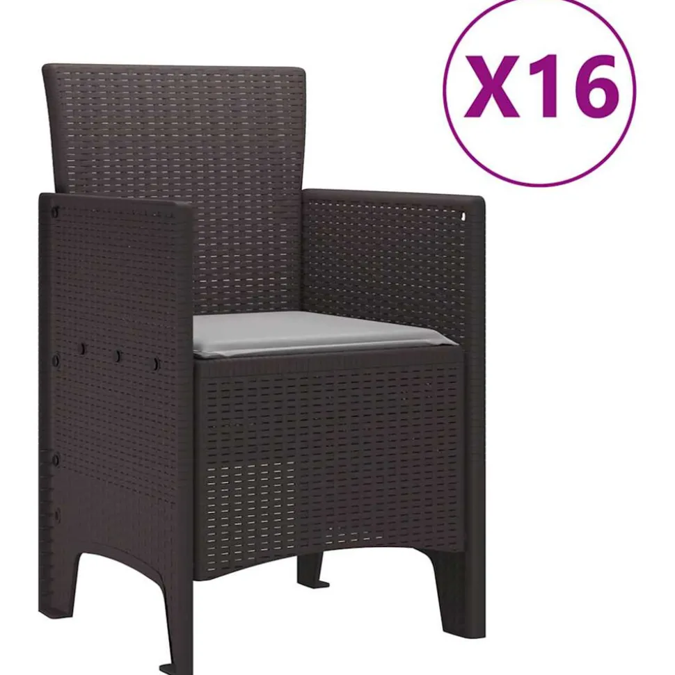 VIDAXL - Ensemble de salle à manger pour jardin 17 pcs marron