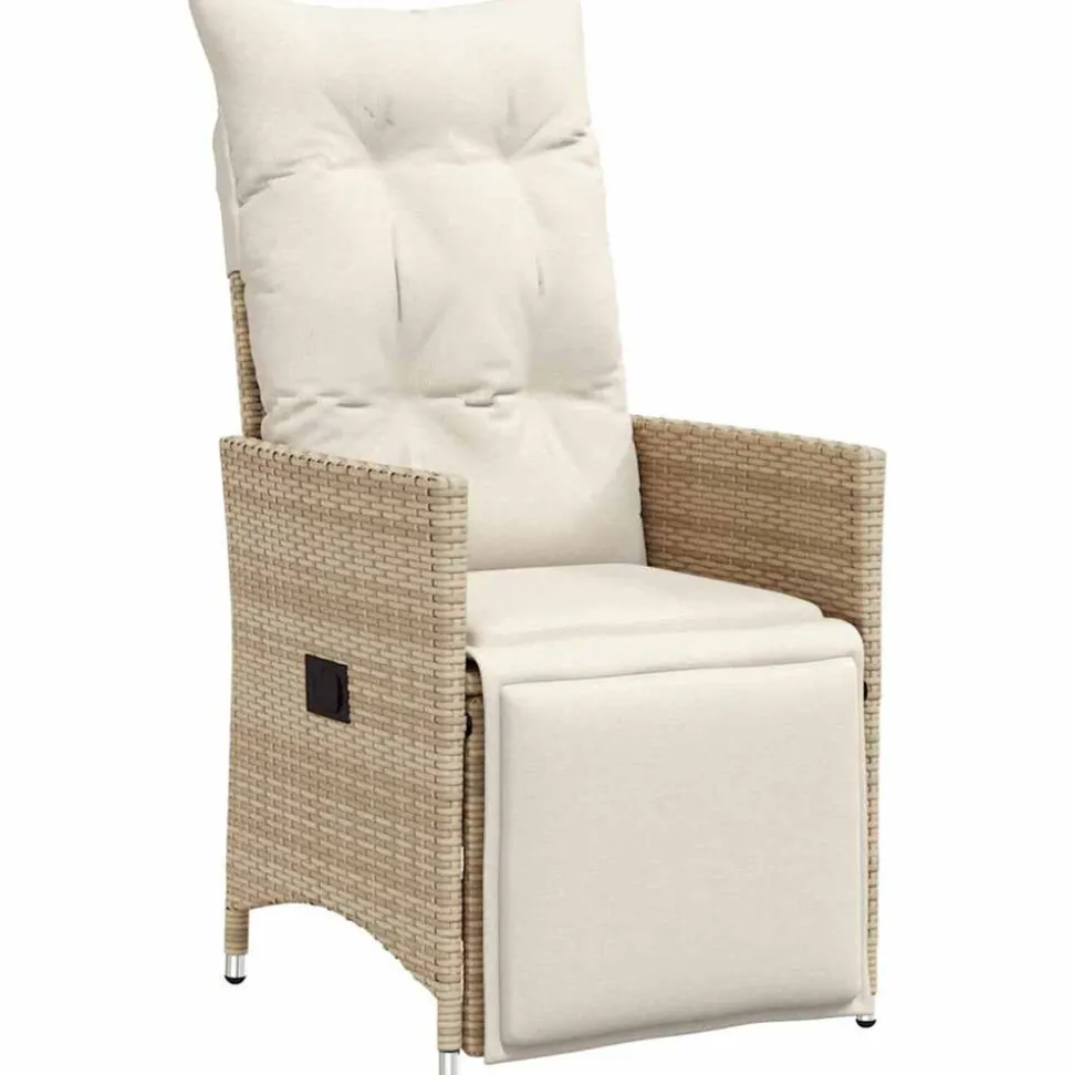 VIDAXL - Ensemble de salle à manger pour jardin 5 pcs beige poly rotin