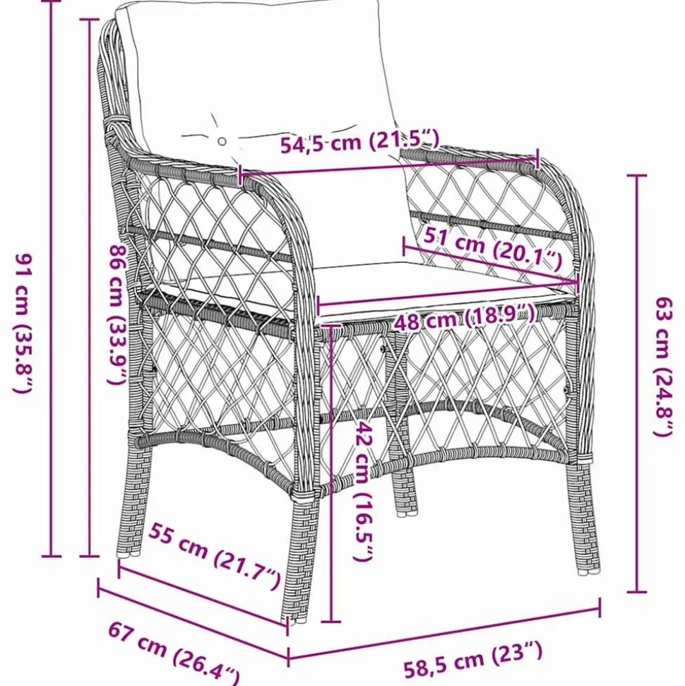 VIDAXL - Ensemble de salle à manger de jardin de 3 pièces avec coussins noir poly rattan