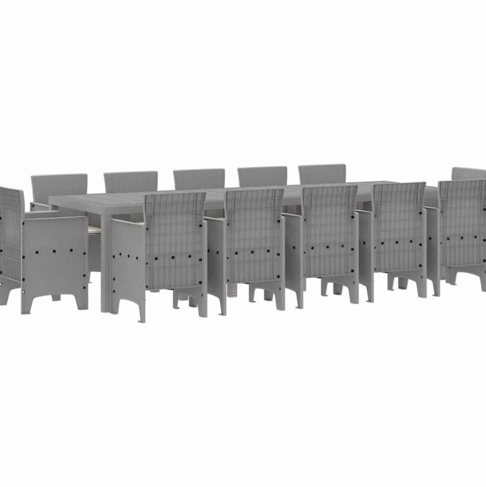 VIDAXL - Ensemble de salle à manger pour jardin 13 pcs gris clair