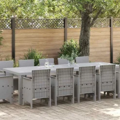 VIDAXL - Ensemble de salle à manger pour jardin 13 pcs gris clair