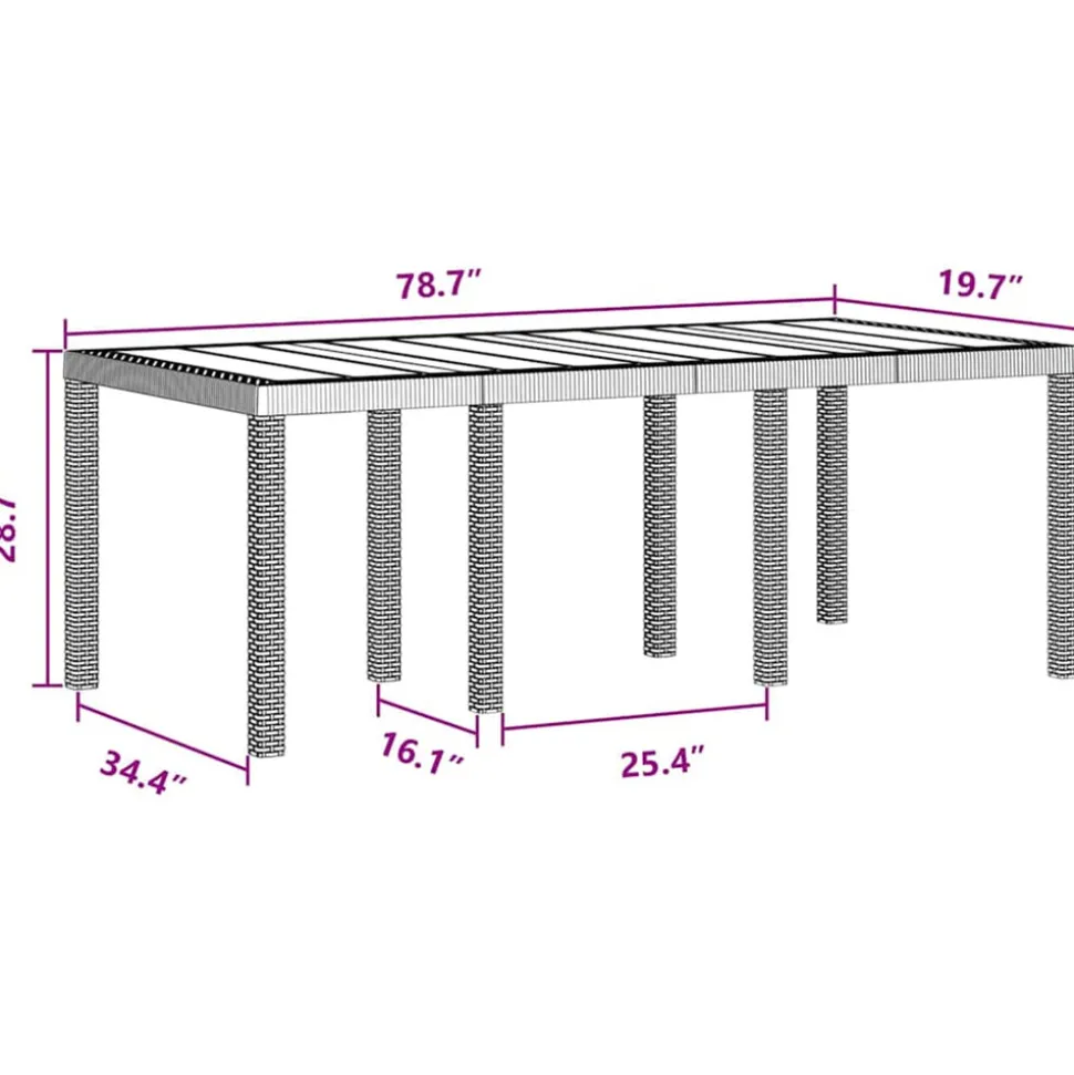 VIDAXL - Ensemble de salle à manger pour jardin 9 pcs marron rattan polt