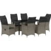 VIDAXL - Ensemble de salle à manger pour jardin 7 pcs gris poly rotin