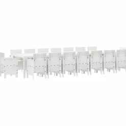 VIDAXL - Ensemble de salle à manger pour jardin 17 pcs blanc rattan polt