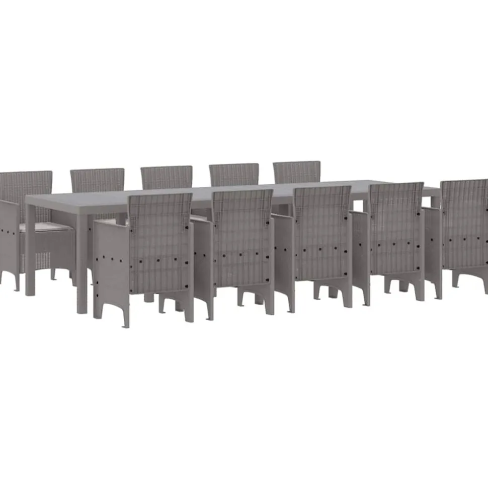 VIDAXL - Ensemble de salle à manger pour jardin 11 pcs gris clair