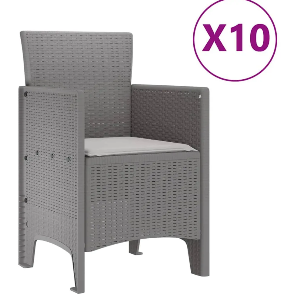 VIDAXL - Ensemble de salle à manger pour jardin 11 pcs gris clair