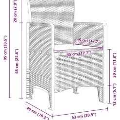 VIDAXL - Ensemble de salle à manger pour jardin 11 pcs gris clair