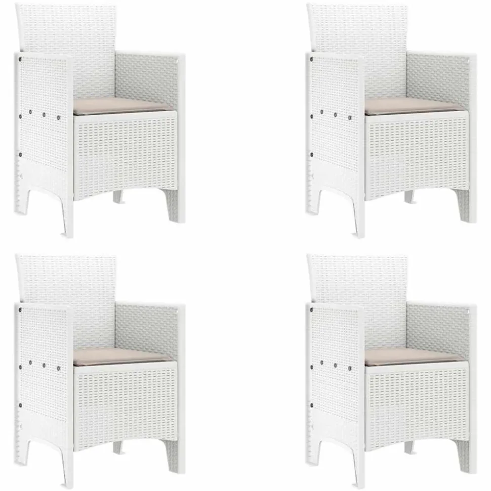 VIDAXL - Ensemble de salle à manger pour jardin 5 pcs blanc rattan polt