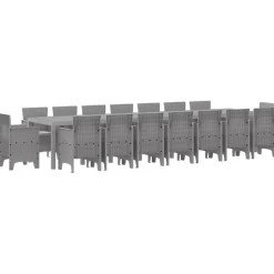 VIDAXL - Ensemble de salle à manger pour jardin 17 pcs gris clair