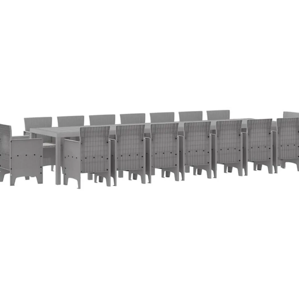 VIDAXL - Ensemble de salle à manger pour jardin 17 pcs gris clair