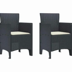 VIDAXL - Ensemble de salle à manger pour jardin 3 pcs anthracite