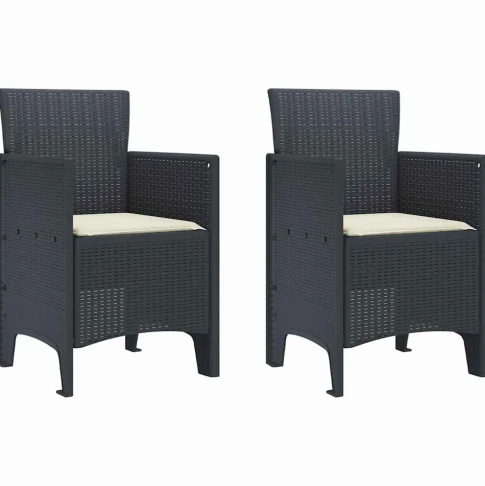 VIDAXL - Ensemble de salle à manger pour jardin 3 pcs anthracite