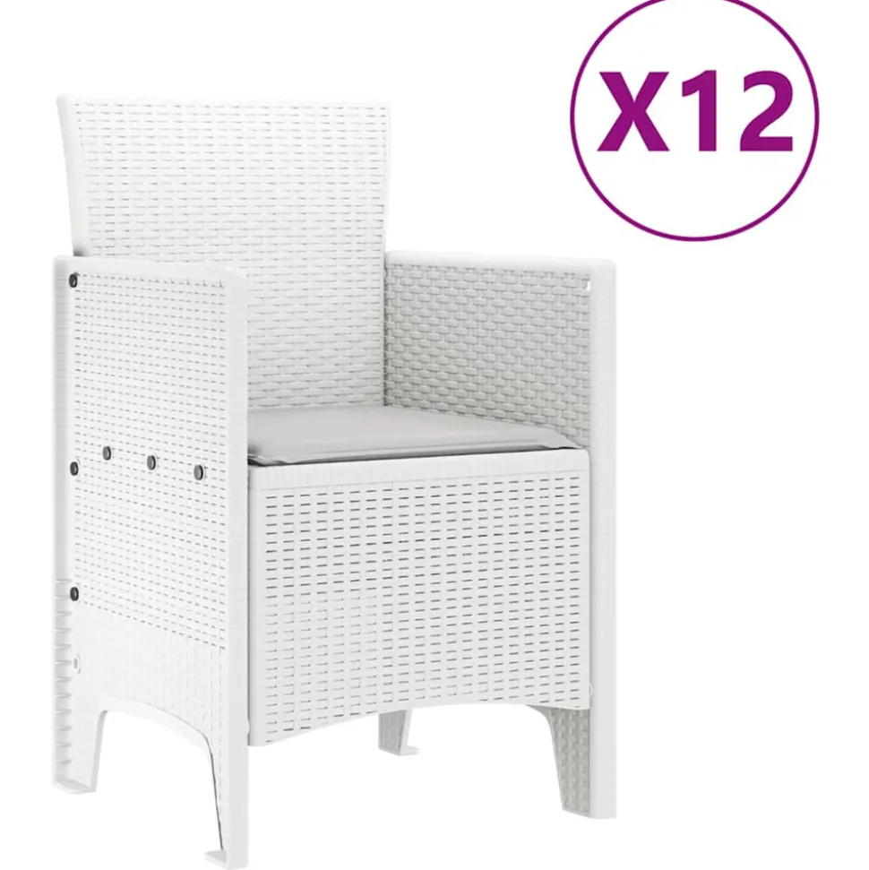 VIDAXL - Ensemble de salle à manger pour jardin 13 pcs blanc rattan polt