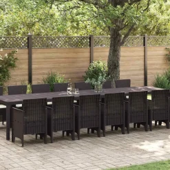 VIDAXL - Ensemble de salle à manger pour jardin 15 pcs marron