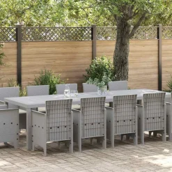 VIDAXL - Ensemble de salle à manger pour jardin avec coussin gris clair