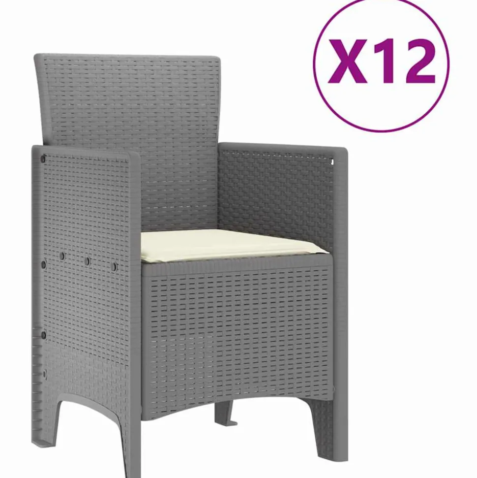 VIDAXL - Ensemble de salle à manger pour jardin avec coussin gris clair