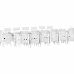 VIDAXL - Ensemble de salle à manger pour jardin 15 pcs blanc rattan polt