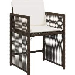 VIDAXL - Ensemble de salle à manger pour jardin 5 pcs marron polyrotin