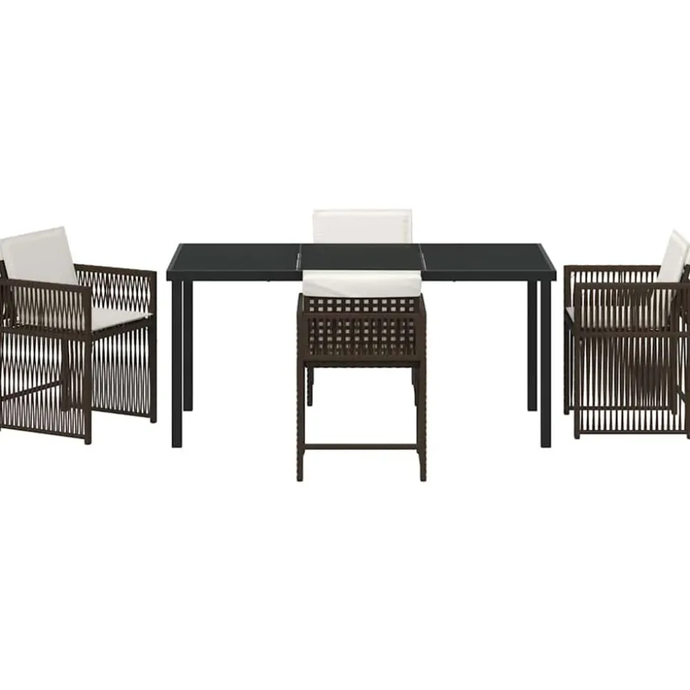VIDAXL - Ensemble de salle à manger pour jardin 5 pcs marron polyrotin