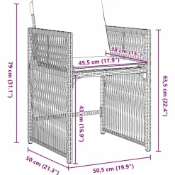 VIDAXL - Ensemble de salle à manger pour jardin 5 pcs marron polyrotin