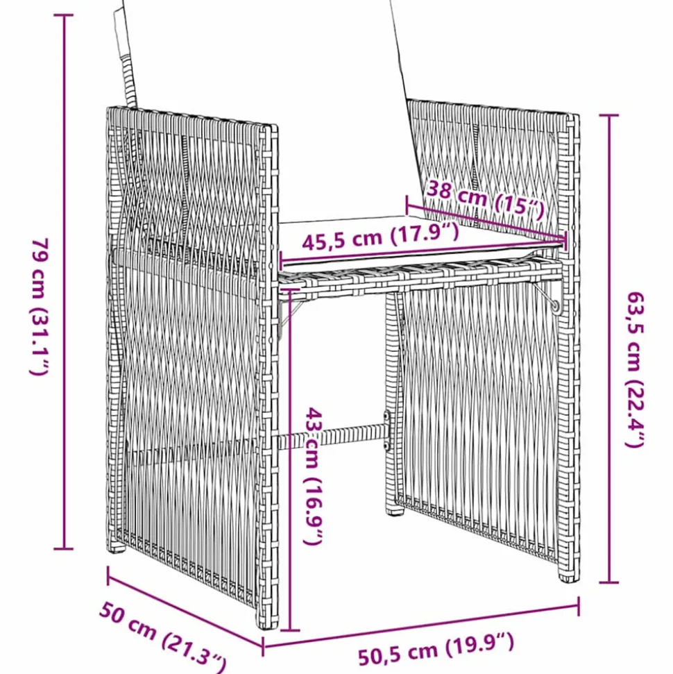 VIDAXL - Ensemble de salle à manger pour jardin 5 pcs marron polyrotin