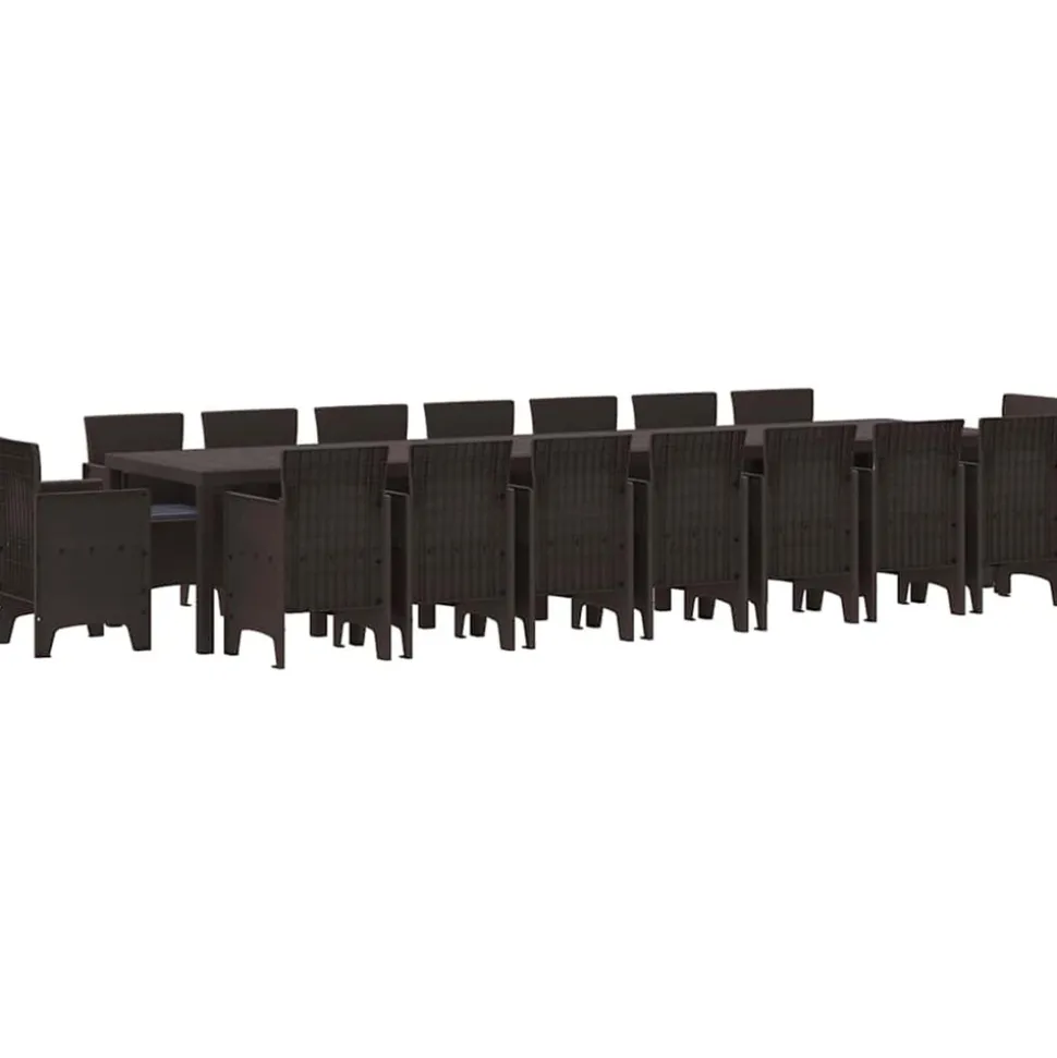 VIDAXL - Ensemble de salle à manger pour jardin 17 pcs marron