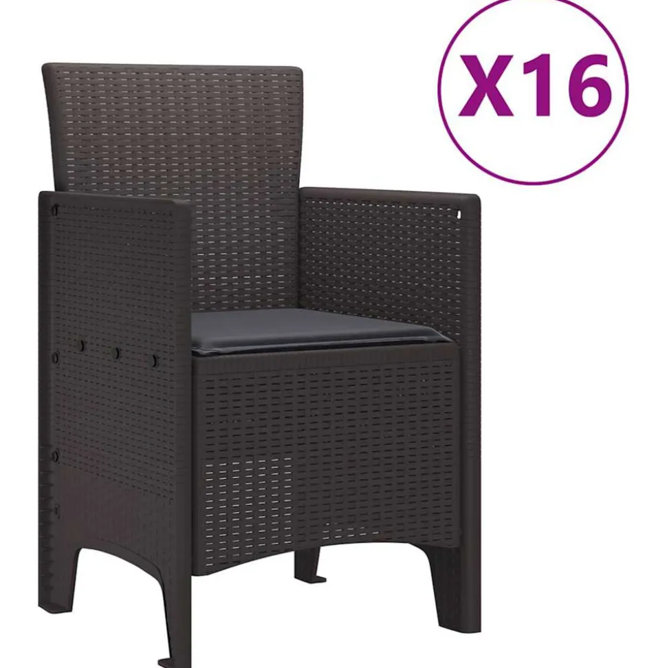 VIDAXL - Ensemble de salle à manger pour jardin 17 pcs marron