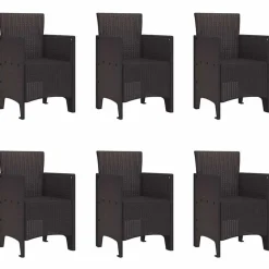VIDAXL - Ensemble de salle à manger pour jardin 7 pcs marron rattan polt