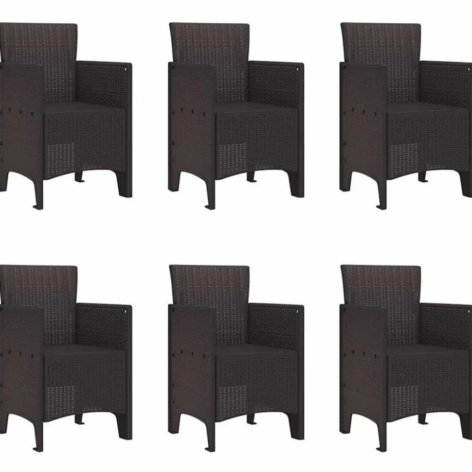 VIDAXL - Ensemble de salle à manger pour jardin 7 pcs marron rattan polt