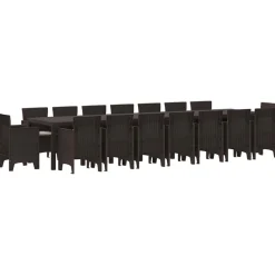 VIDAXL - Ensemble de salle à manger pour jardin 17 pcs marron