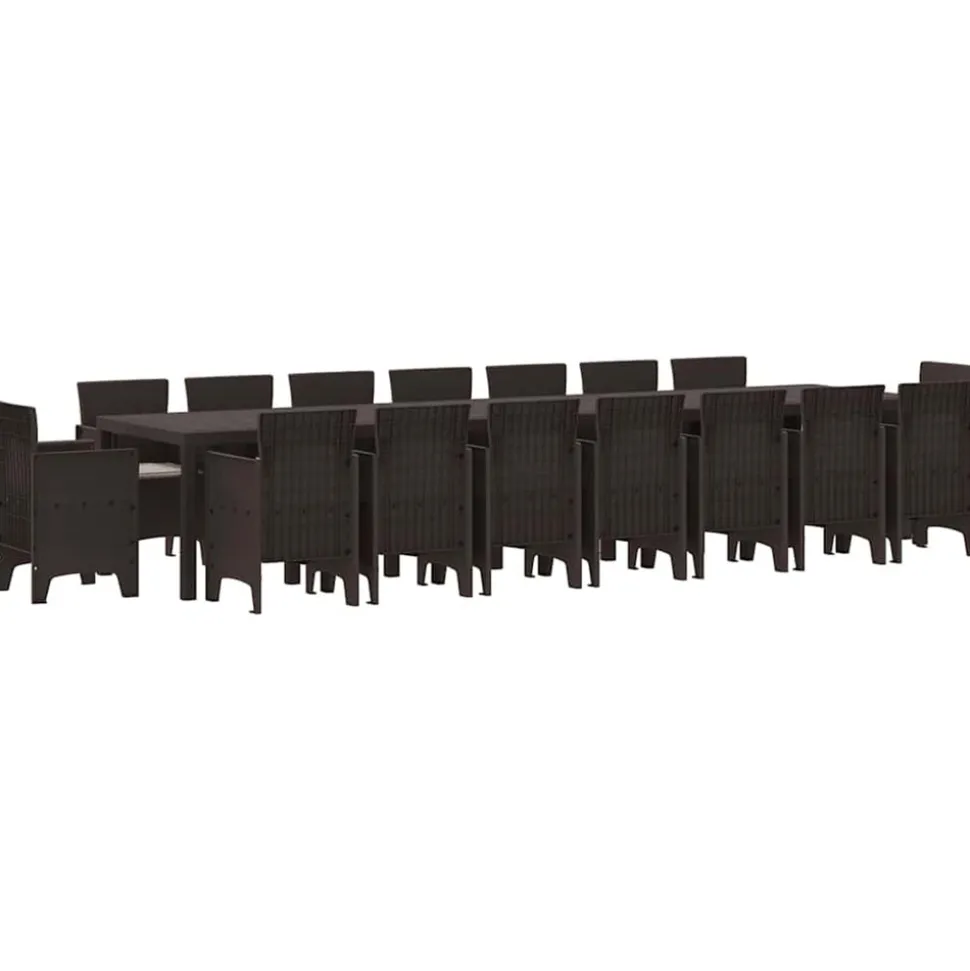 VIDAXL - Ensemble de salle à manger pour jardin 17 pcs marron